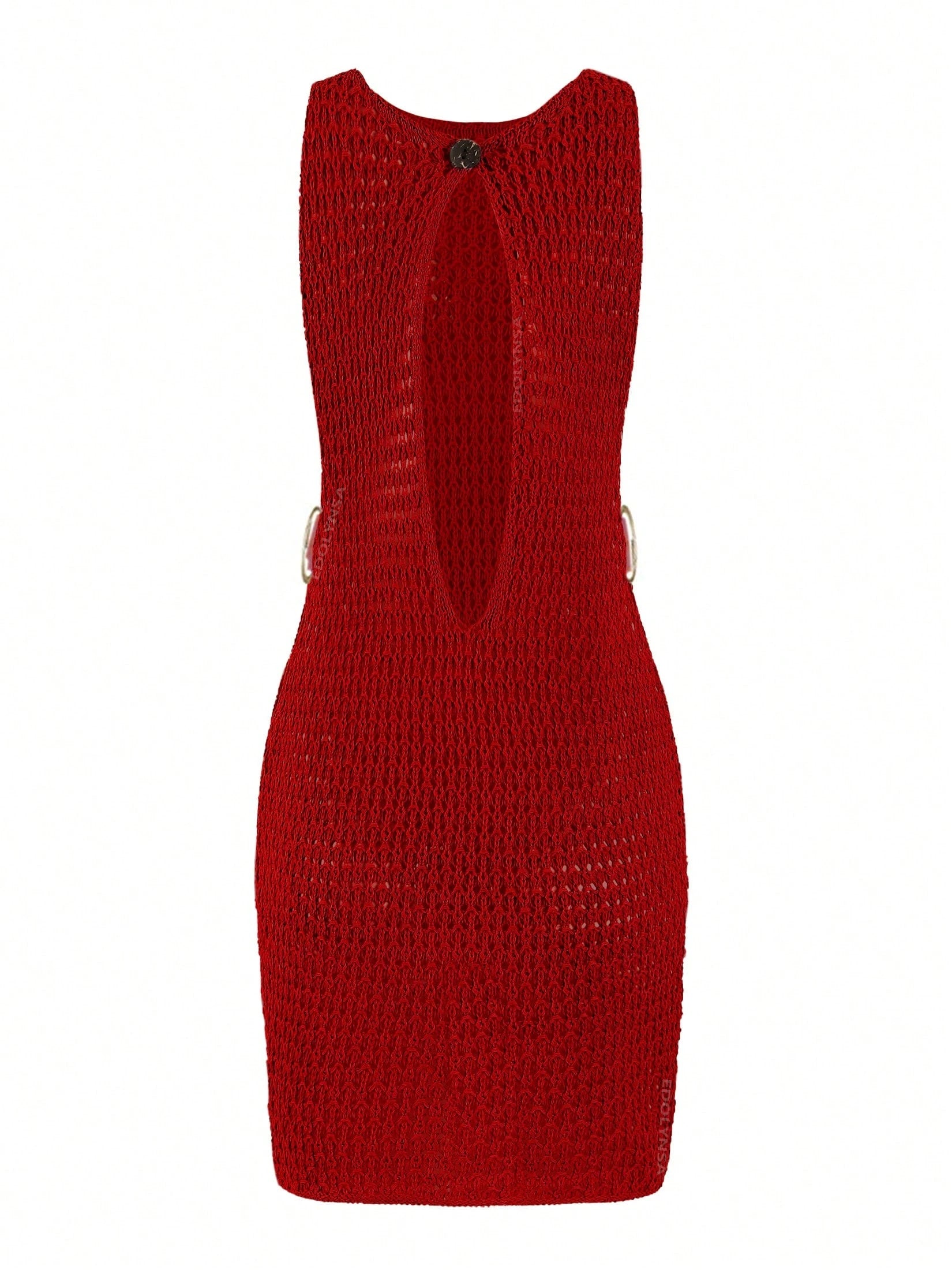 Sexy Knit Cut Out Circle Decoration Slim Beach Mini Dress 2026 Women's Cover Ups Vacation Chic Seaside Beachwear Swimsuit Cover Up Tunic Party Dresses