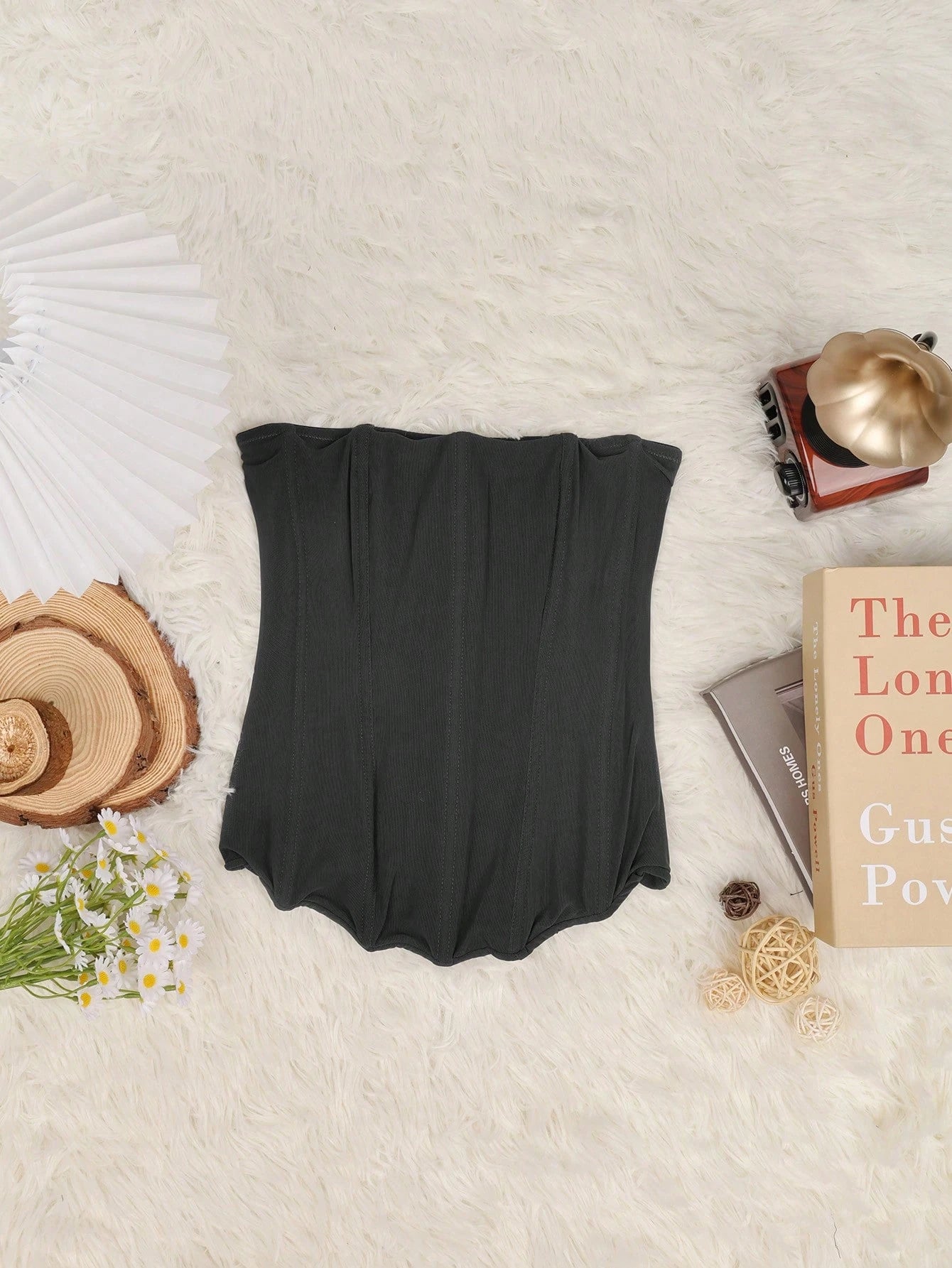 Sexy Sheer Mesh Solid Color Corset Crop Top, Strapless Boned Bustier With Tie Back, Party/Holiday/Halloween Costume, Summer Vacation Wear For