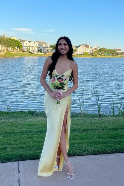 Sexy Straps Green Soft Satin Long Dress