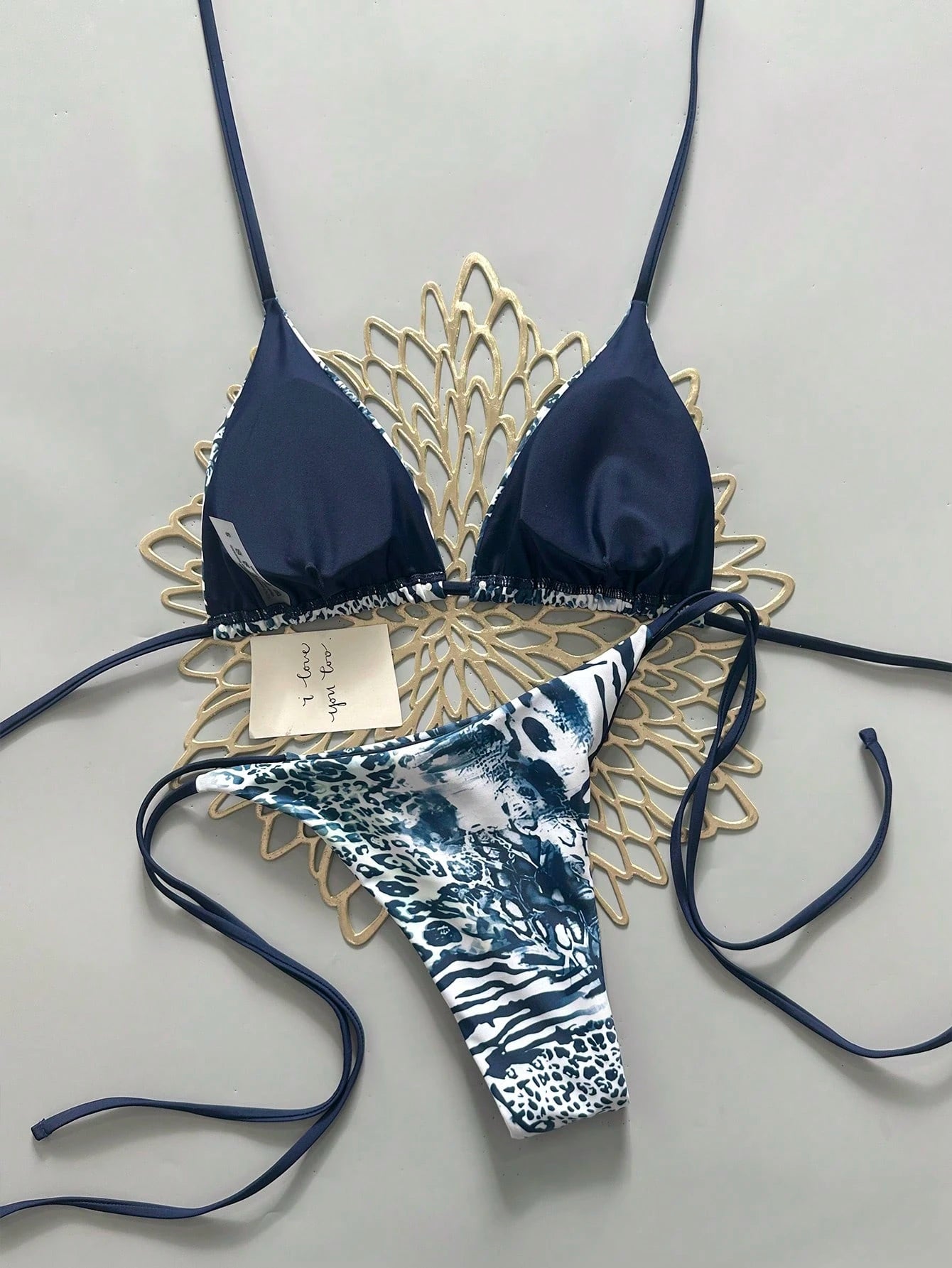Sexy Vintage Leopard Print Pattern Bikini Two Pieces Swimwear For Women Vacation Beach Summer, Vacationcore