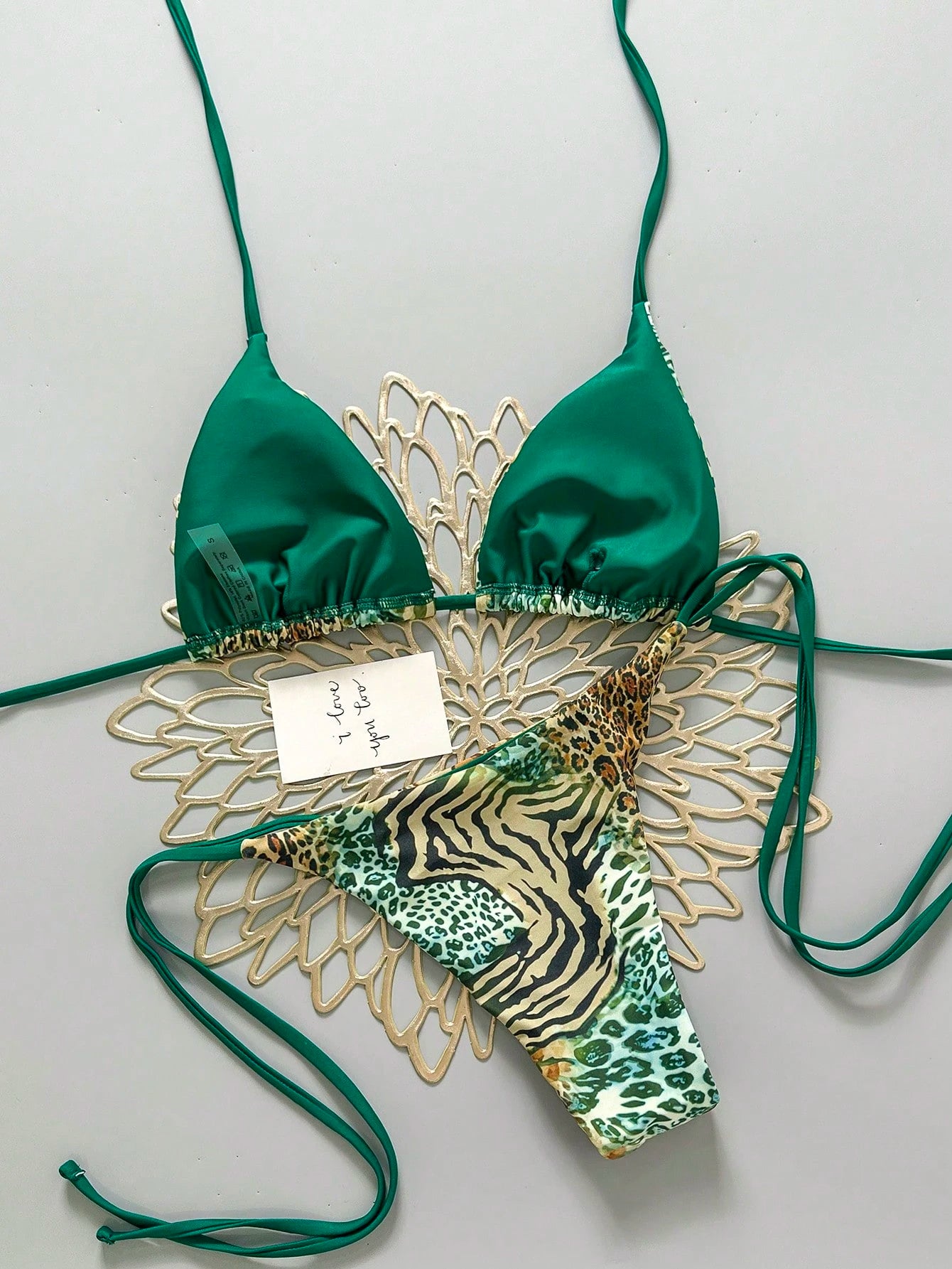 Sexy Vintage Leopard Print Pattern Bikini Two Pieces Swimwear For Women Vacation Beach Summer, Vacationcore