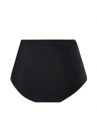 Shapewave 1pc Women High Waist Ruched Tummy Control Swimwear, Solid Color, Slimming Summer
