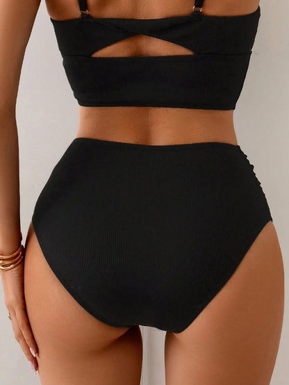 Shapewave Women's Summer Casual Beach High Waisted Brief, Tummy Control Bikini Bottom
