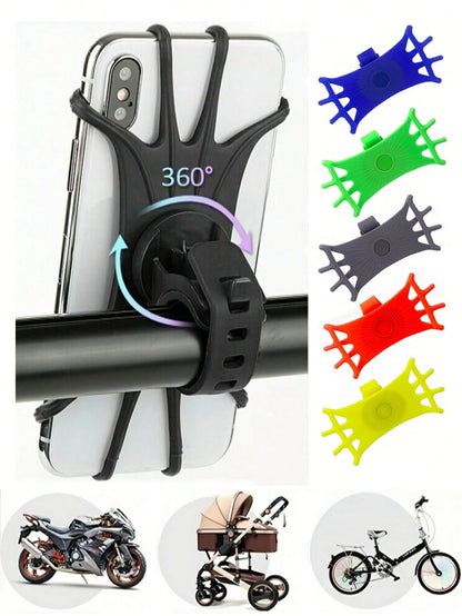 Shock-Absorbing Bicycle Phone Holder With Soft Grip Anti-Slip, Suitable For Motorcycle Outdoor Riding, Ergonomic Design, Can Secure Smartphone, Suitable For Daily Commute, Road Bike/Mountain Bike, Sco