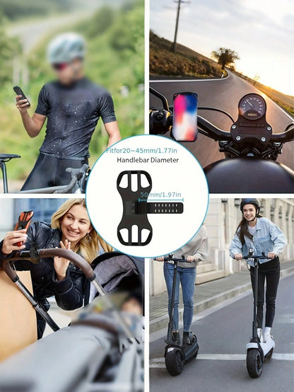 Shock-Absorbing Bicycle Phone Holder With Soft Grip Anti-Slip, Suitable For Motorcycle Outdoor Riding, Ergonomic Design, Can Secure Smartphone, Suitable For Daily Commute, Road Bike/Mountain Bike, Sco
