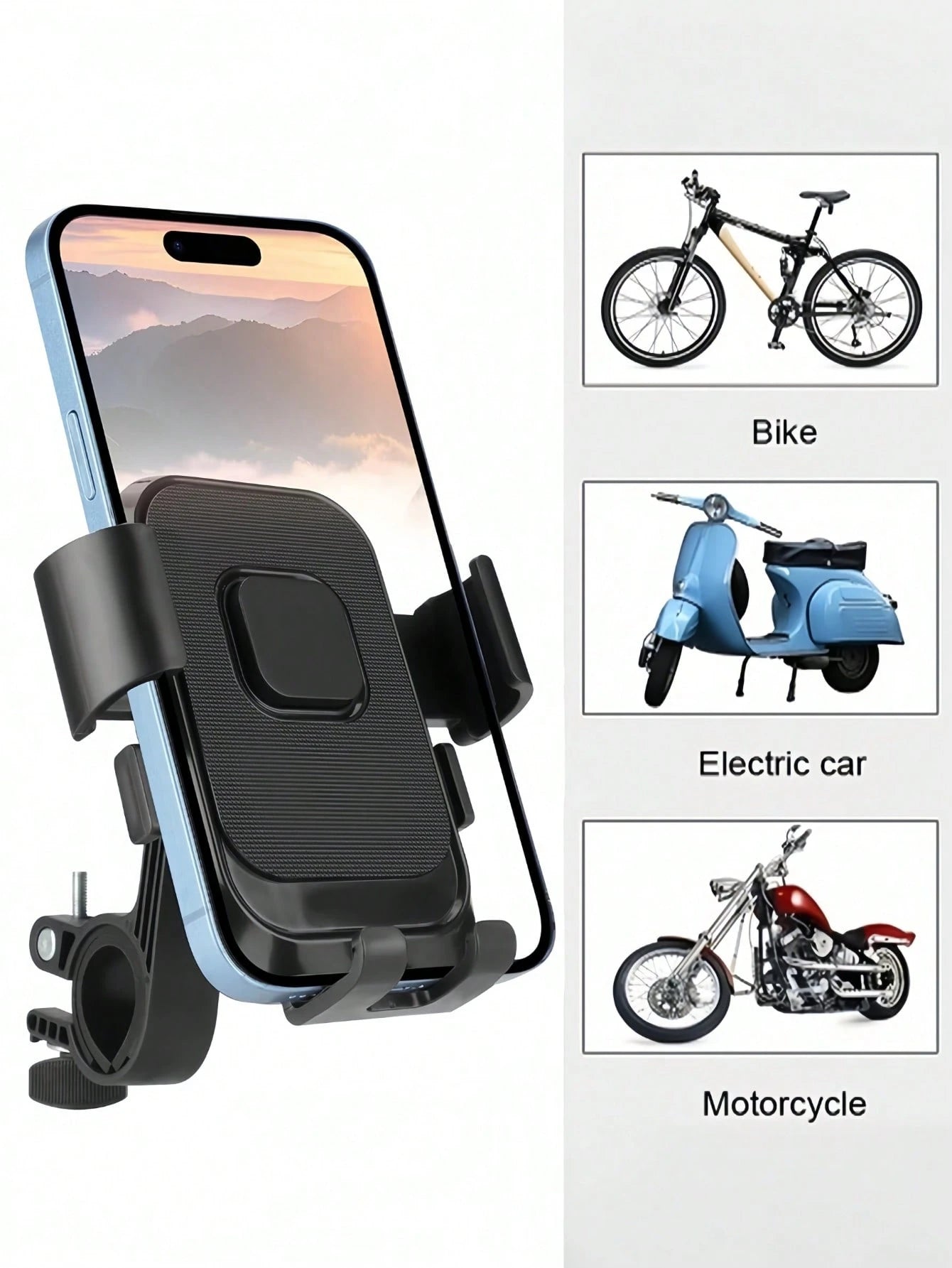 Shock-Absorbing Bicycle Phone Holder With Soft Grip Anti-Slip, Suitable For Motorcycle Outdoor Riding, Ergonomic Design, Can Secure Smartphone, Suitable For Daily Commute, Road Bike/Mountain Bike, Sco