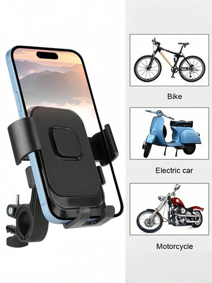 Shock-Absorbing Bicycle Phone Holder With Soft Grip Anti-Slip, Suitable For Motorcycle Outdoor Riding, Ergonomic Design, Can Secure Smartphone, Suitable For Daily Commute, Road Bike/Mountain Bike, Sco