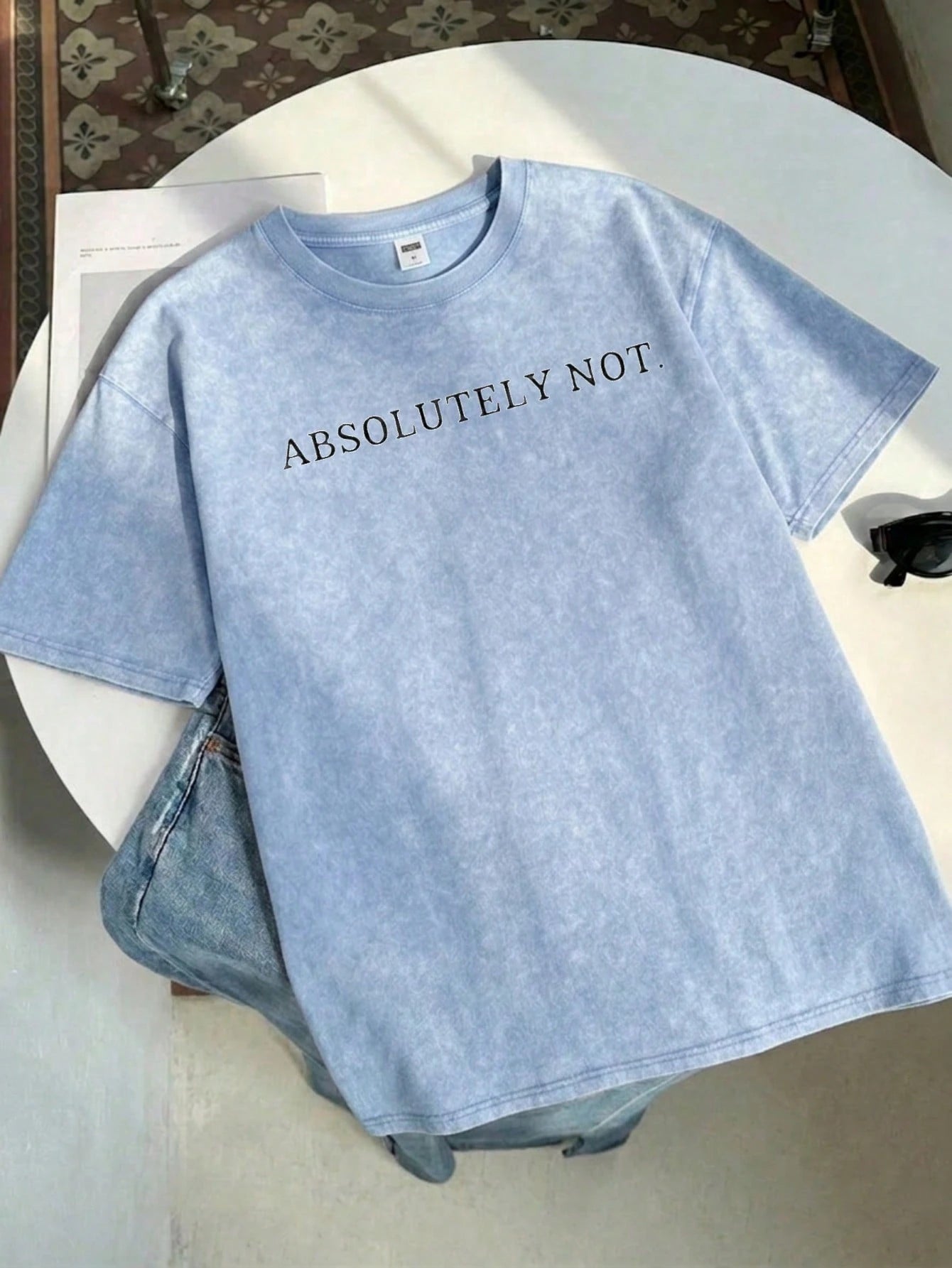 Short Sleeve T-Shirt Absolutely Not Text Print 100% Cotton, Comfortable, Retro, And Fashionable Commuting Versatile Y2K Women's Clothing Suitable