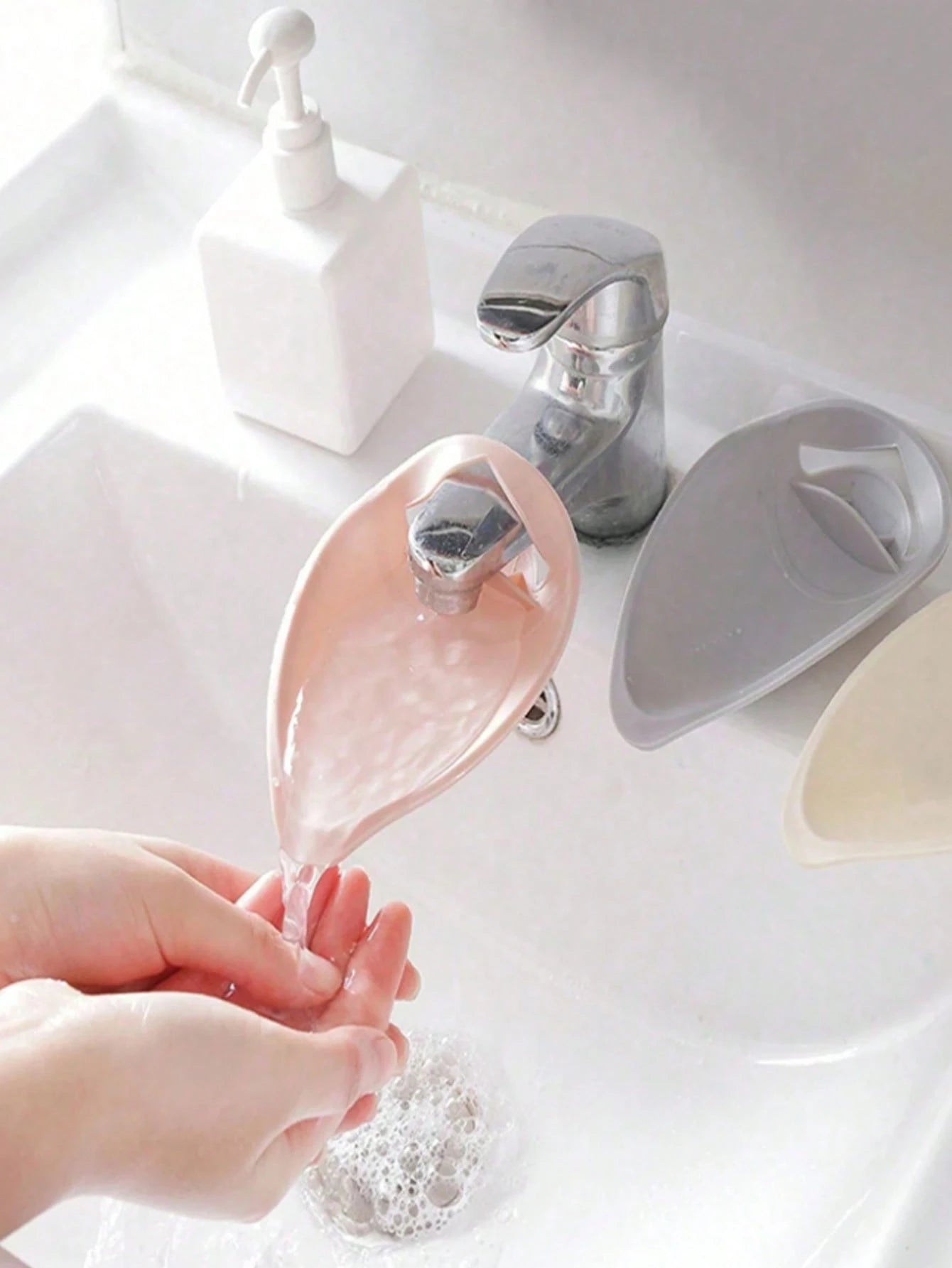 Silicone Faucet Extender With Adjustable Splash Guard, Suitable For Kitchen And Bathroom, Prevents Water Splashing, Ideal Aid For Children Handwashing