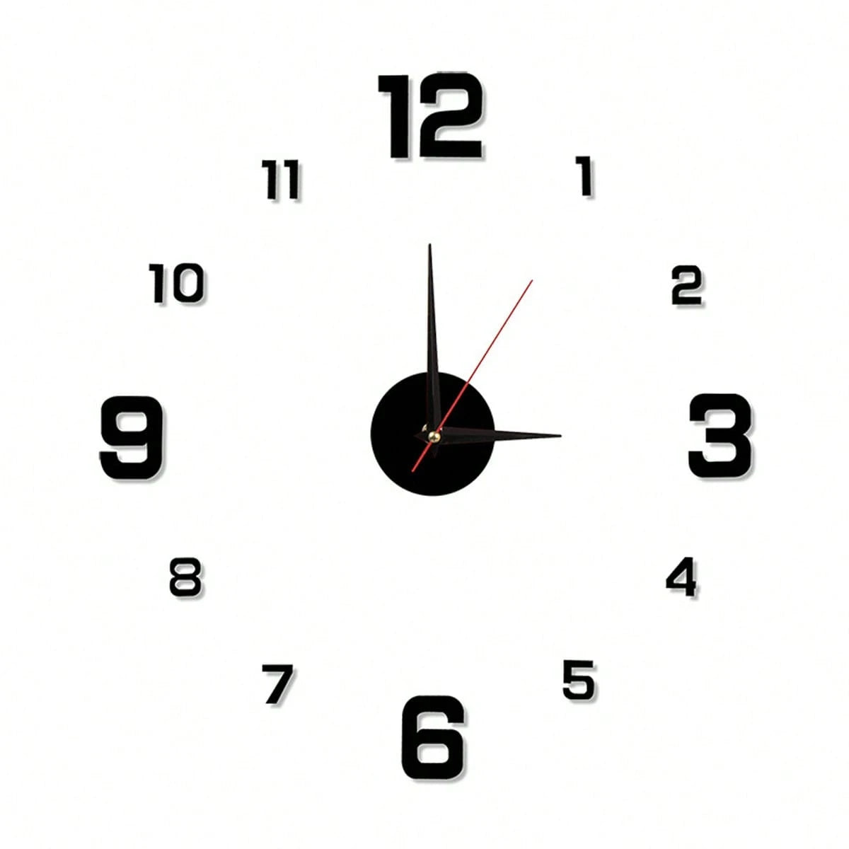 Simple Illuminated Digital Clock, European Style DIY Silent Wall Clock, Suitable For Study Room And Living Room, No Drilling Required, Wall-Mounted Clock
