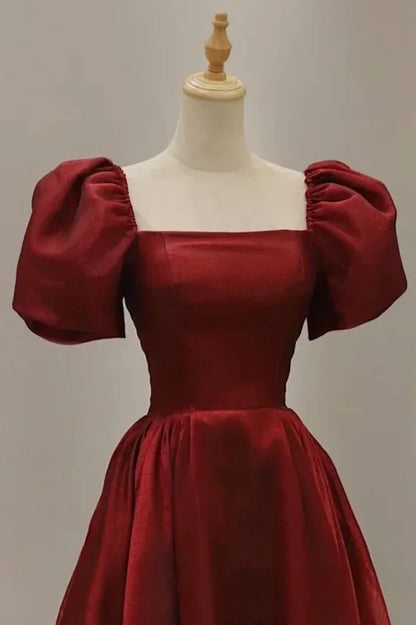 Simple Prom Dresses Burgundy A-Line Party Dress,AST2294