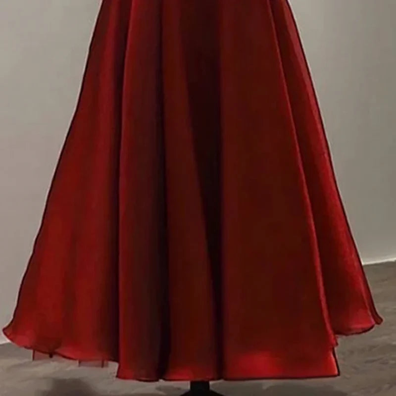 Simple Prom Dresses Burgundy A-Line Party Dress,AST2294