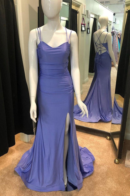Simply Purple Mermaid Long Prom Dress with Slit