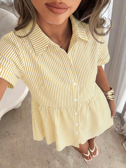 Siren Gaze Women's White Pleated Casual Daily Wear Dress Vacation Summer