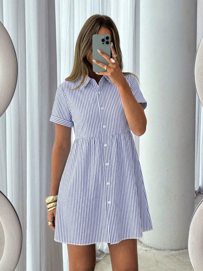 Siren Gaze Women's White Pleated Casual Daily Wear Dress Vacation Summer