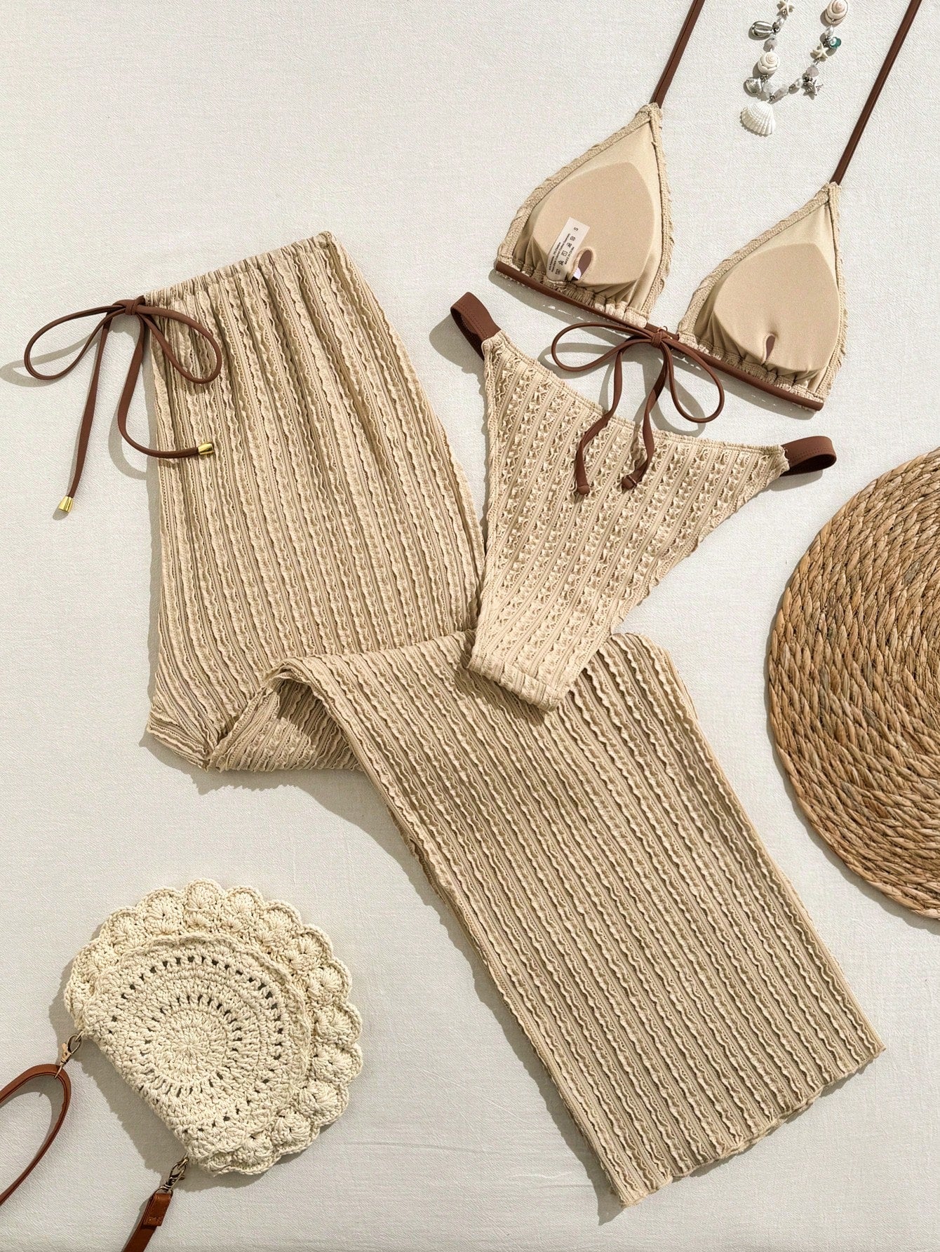 Sirith 2026 New Spring/Summer 3 PiecesWomen Swimwear Set, Swimwear, Swim Shorts, Skirt, Special Fabric, Beach Holiday Elegant Casual Swimwear Outfit