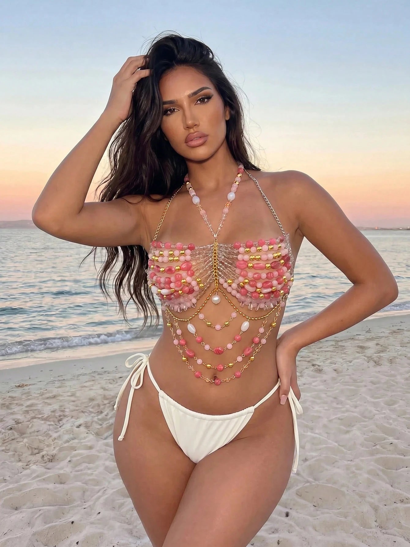 Sirith New Summer/Autumn Beach Colorful Beaded Cover-Up, Sexy And Fashionable Design Suitable For Music Festivals, Bohemian Style For Women