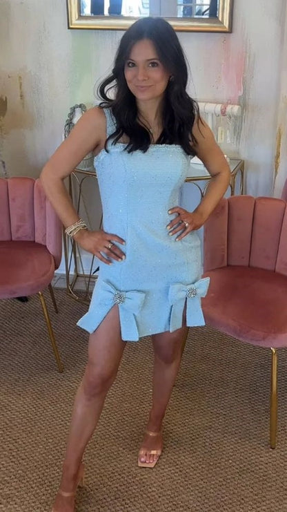 Sky Blue Sequin Homecoming Dress Sweet Birthday Party Dresses,AST1854