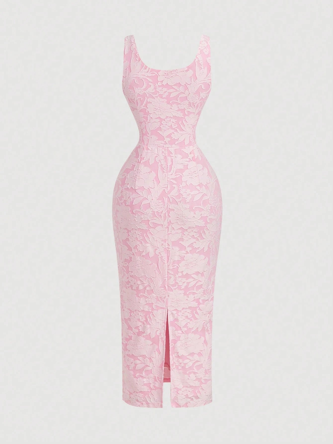 Skyraze Women's Pink Elegant Summer Jacquard Pleated Midi Dress,French Style Cottagecore Brunch Outfits,Vintage Milkmaid Tea Party Wedding Guest Prom Dress