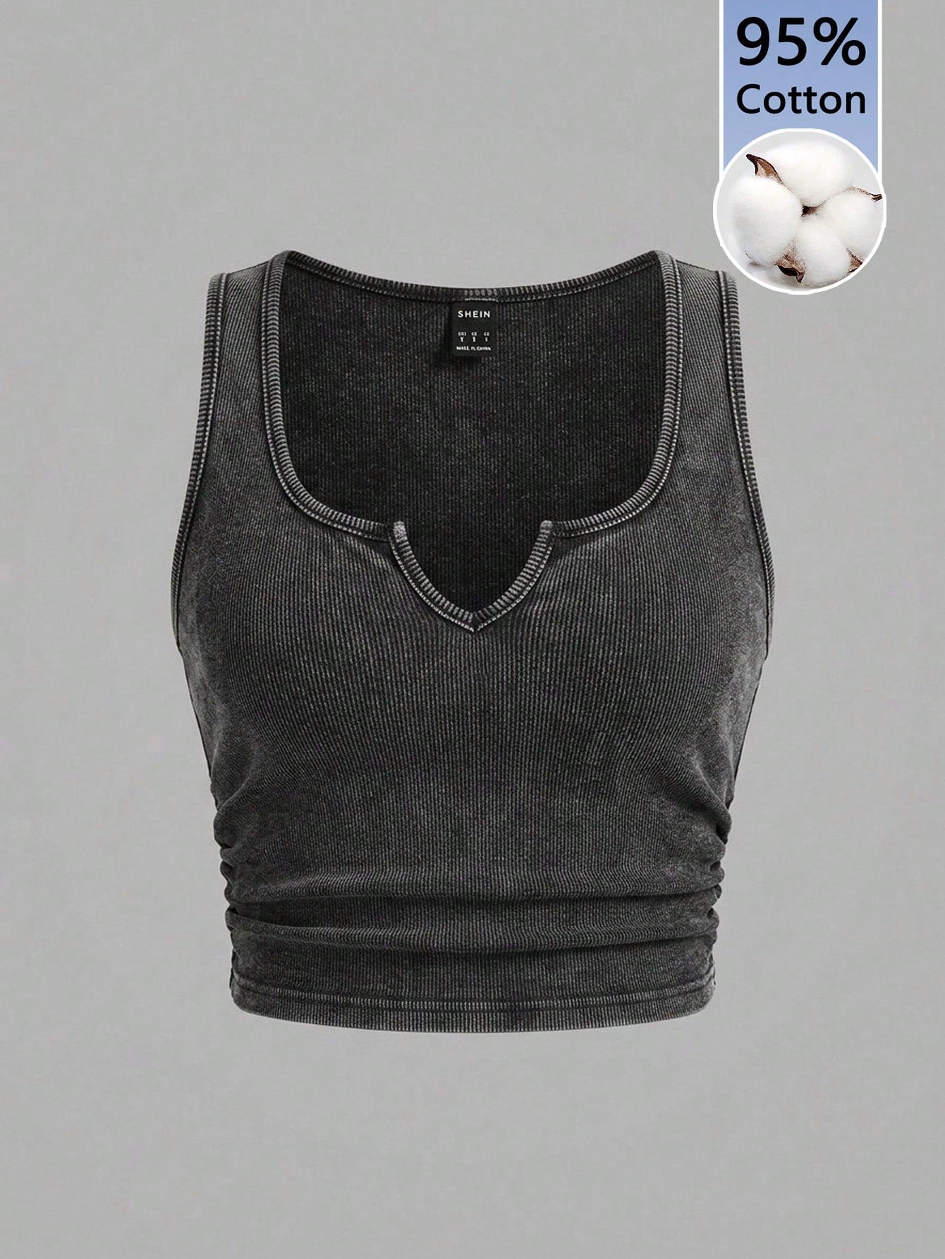 Slaydiva 95% Cotton Snow Wash Fabric Plus Size Cami And Tank Top Casual Minimalist Suitable For Summer