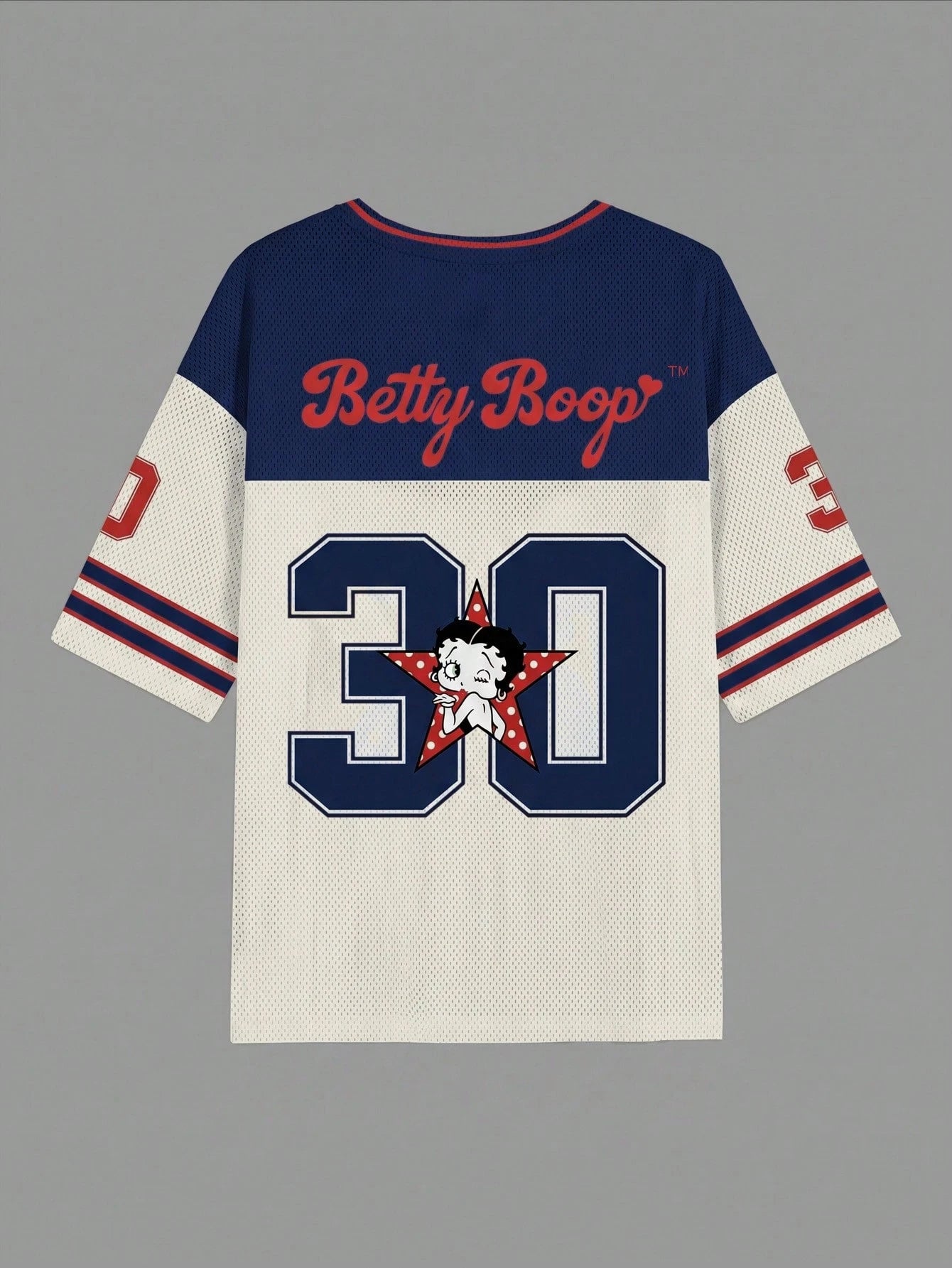 Slaydiva Betty Boop x Casual Colorblock Patchwork Cartoon Print V-Neck Plus Size T-Shirt For Summer