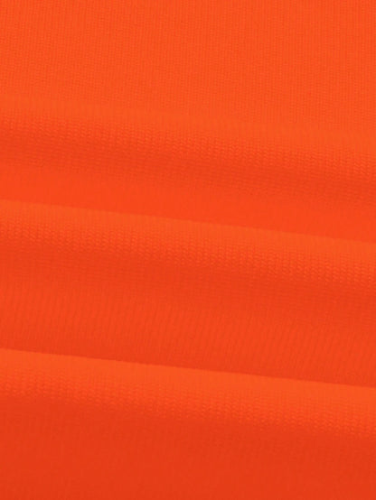 Slaydiva Casual Simple Orange Sleeveless Thick Strap V-Neck Fitted Mini Dress For Women, Suitable Summer,Summer Dresses Chic