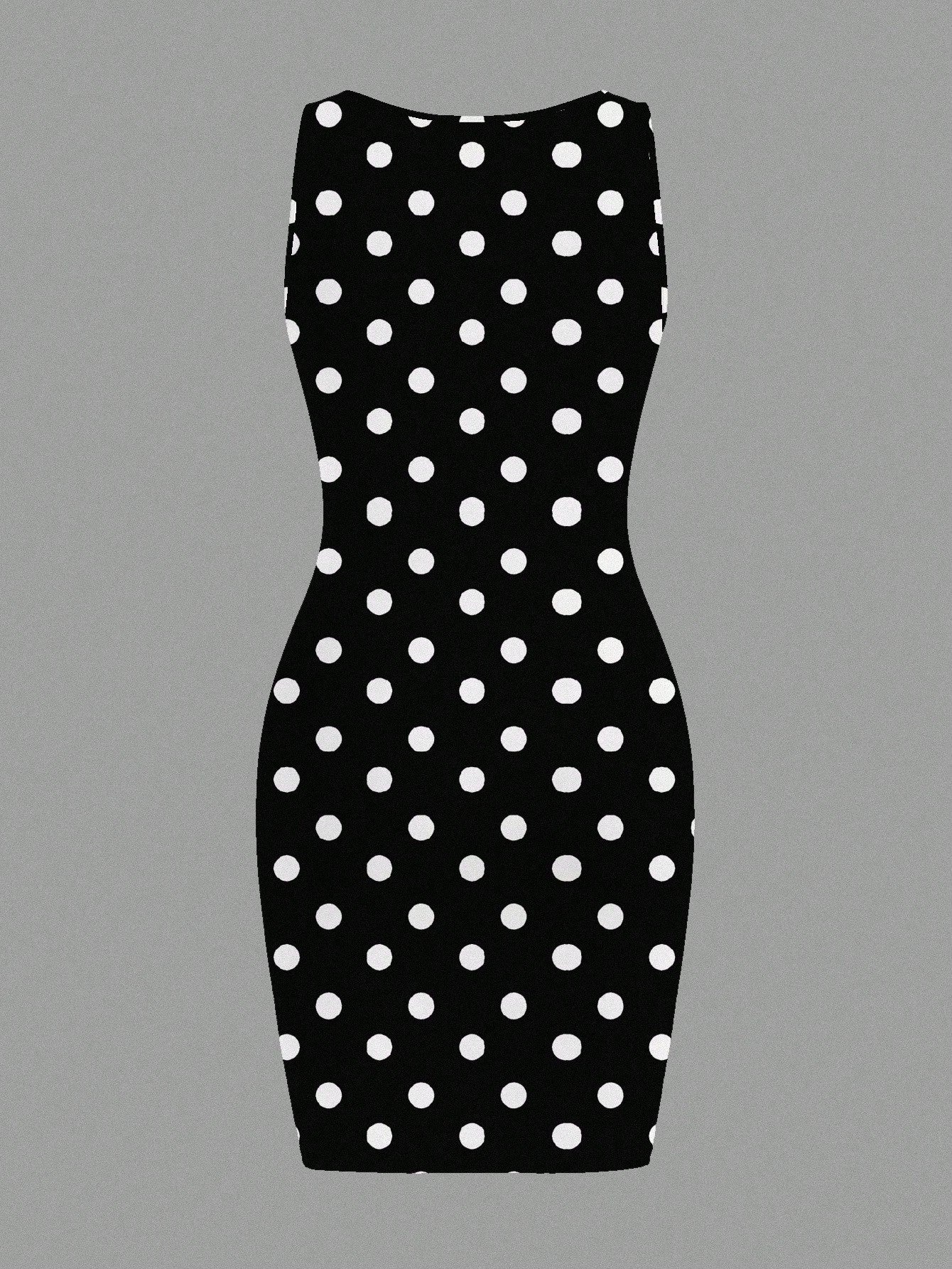 Slaydiva Women's Black And White Polka Dot Sleeveless Fitted Dress Summer 90s Retro Sexy Club Night Out Night Mini Y2K Streetwear Grunge Music Festival Outfit