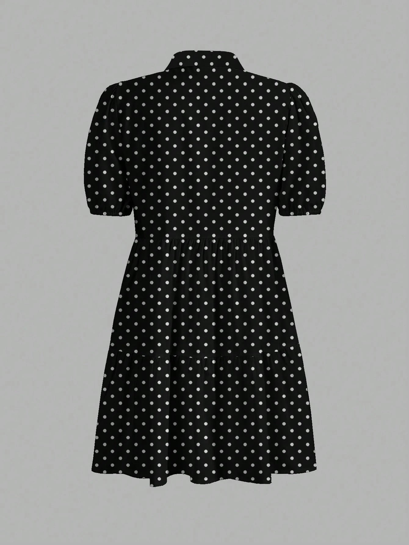 Slaydiva Women's Black And White Polka Dot Summer 90s Retro Cute Date Brunch Shirt Dress,Short Sleeve Casual Elegant Boho Vacation Beachwear Wedding Guest