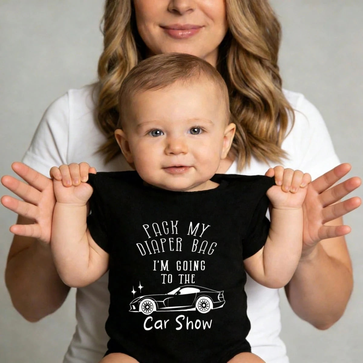 Soft Cotton Baby Bodysuit Pack My Diaper Bag I'm Going To The Car Show Baby Boy Stuff Skin-Friendly Baby Shower Gift Unisex Baby For Newborn Baby Boys Girls 0-24M