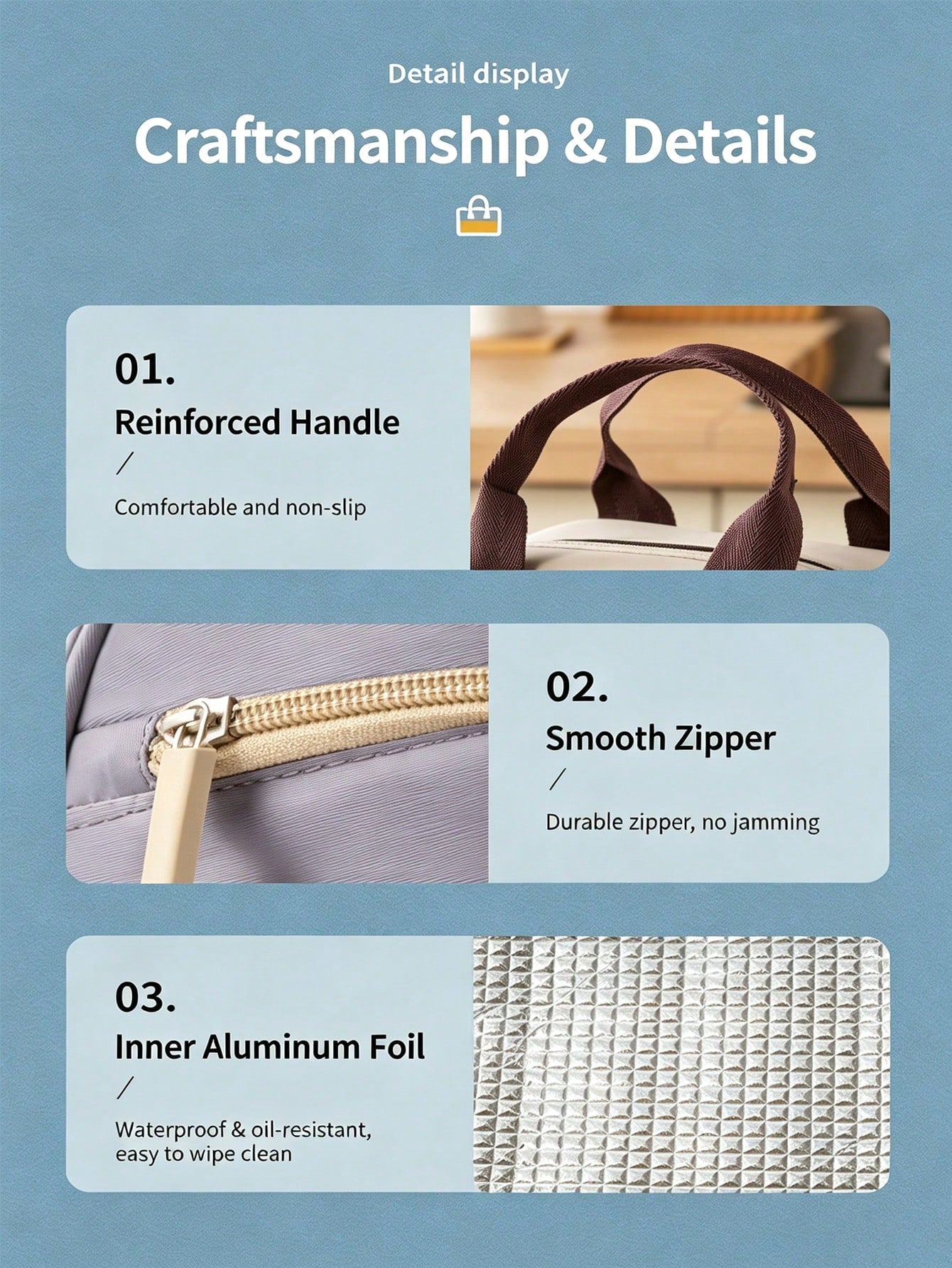 Soft Cream Style, Aluminum Foil Lining, Widened Pressure-Relieving Handles, Handheld Insulated Lunch Bag, Suitable For All Ages, Parent-Child Picnics