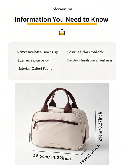 Soft Cream Style, Aluminum Foil Lining, Widened Pressure-Relieving Handles, Handheld Insulated Lunch Bag, Suitable For All Ages, Parent-Child Picnics