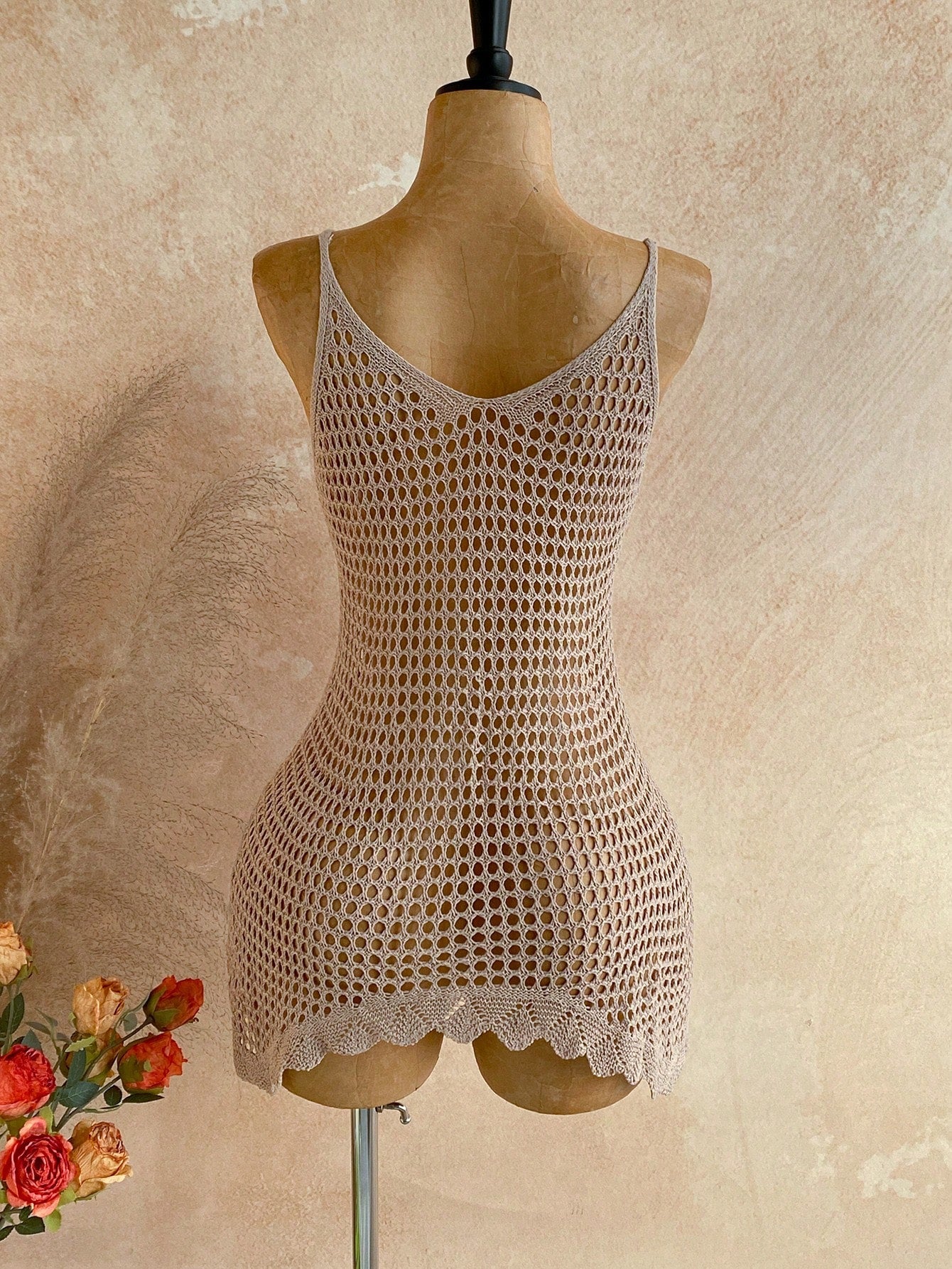 Soleia Beach Outfit For Women Summer Outfits Vacation Outfits Women Beach Dresses Women's V-Neck Hollow Star Decor Asymmetrical Hem Cover Up