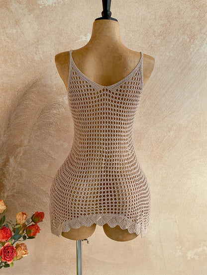 Soleia Beach Outfit For Women Summer Outfits Vacation Outfits Women Beach Dresses Women's V-Neck Hollow Star Decor Asymmetrical Hem Cover Up