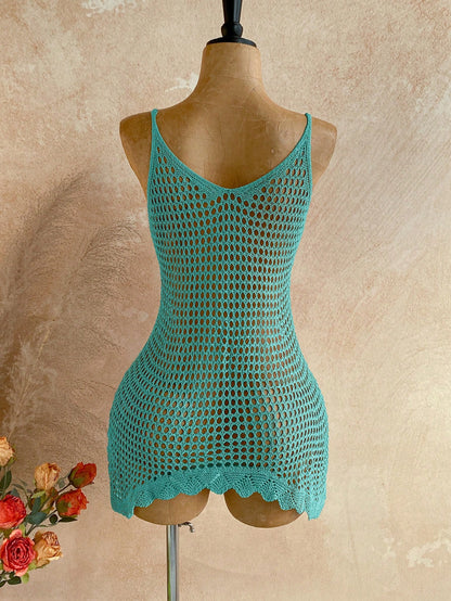 Soleia Beach Outfit For Women Summer Outfits Vacation Outfits Women Beach Dresses Women's V-Neck Hollow Star Decor Asymmetrical Hem Cover Up