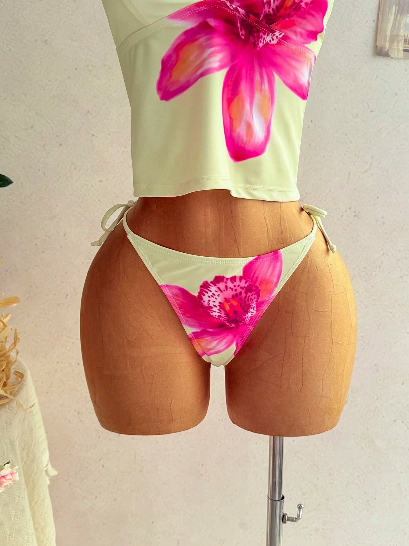 Soleia Beach Set Summer Vacation Outfits Women Elegant Women's Beach Swimwear Women's Summer Beach Floral Print Halter Tie Sexy Bikini Swimwear Set