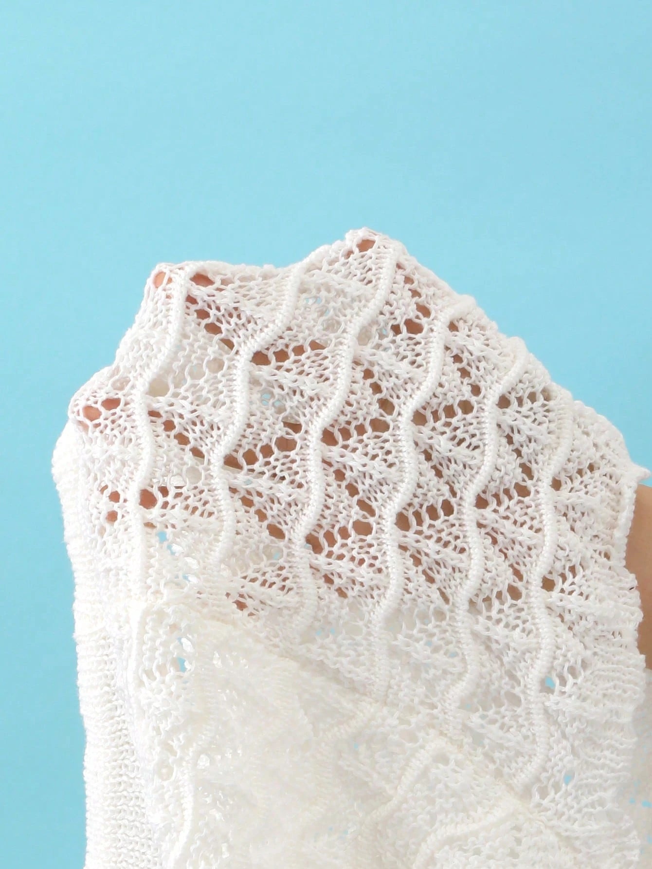 Soleia Knitted Crochet Drawstring Hollow Out Slim Fit Bow Shorts