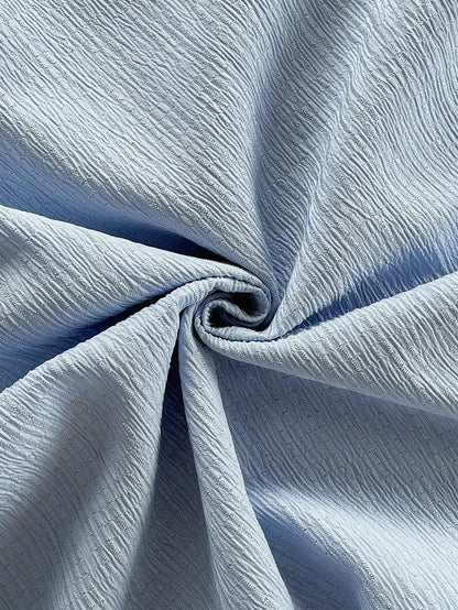 Soleia Light Blue,Summer,Casual,Holiday,Vacation,Holiday,Hollow Out Back Tie-Up Long Dress,Draped Neck,Waist Tie,High Split,No Chest Padding