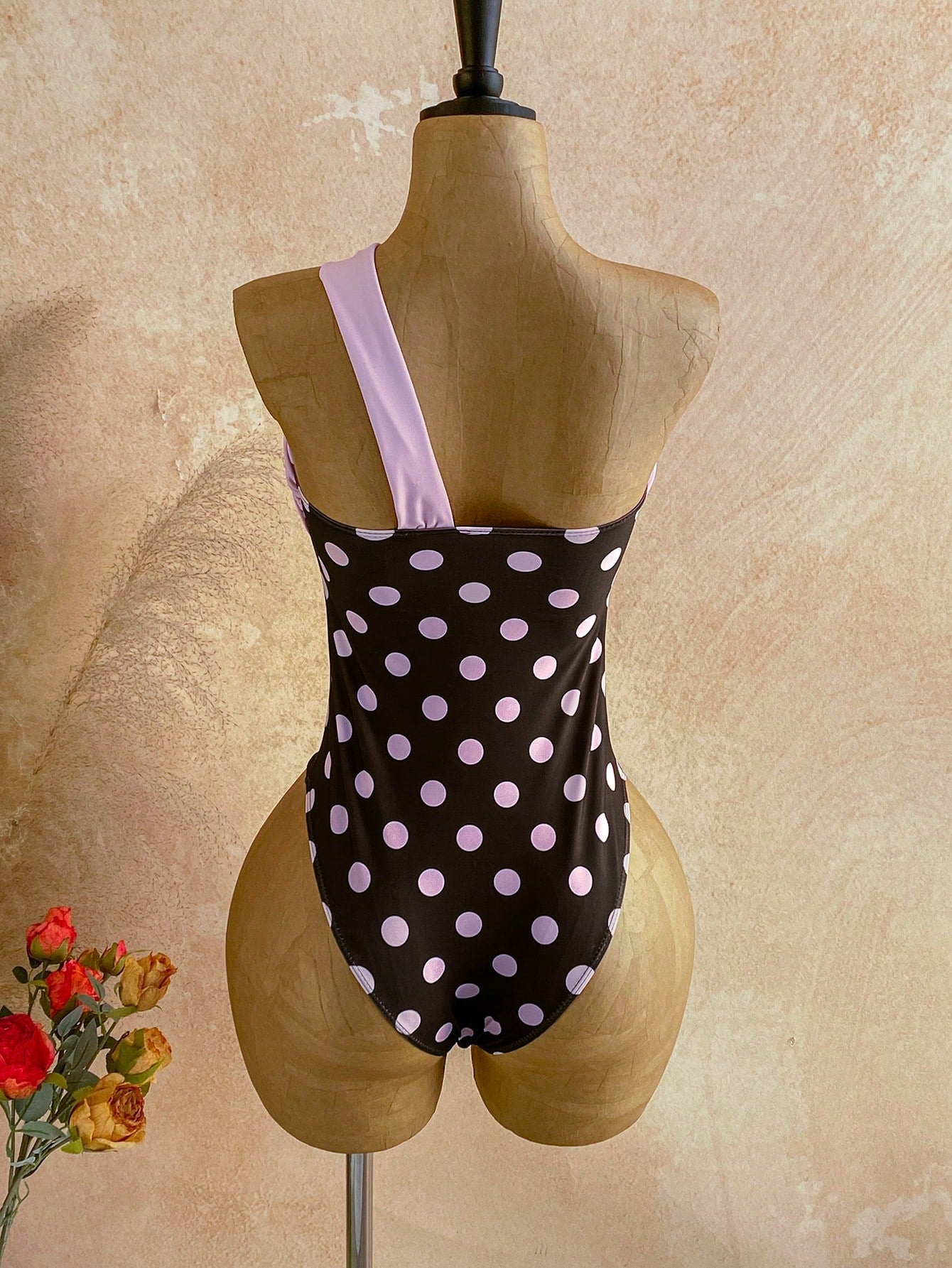 Soleia Polka Dot Summer Vacation Outfits Women Elegant Women's Beach Swimsuit Print Contrast Color One-Piece