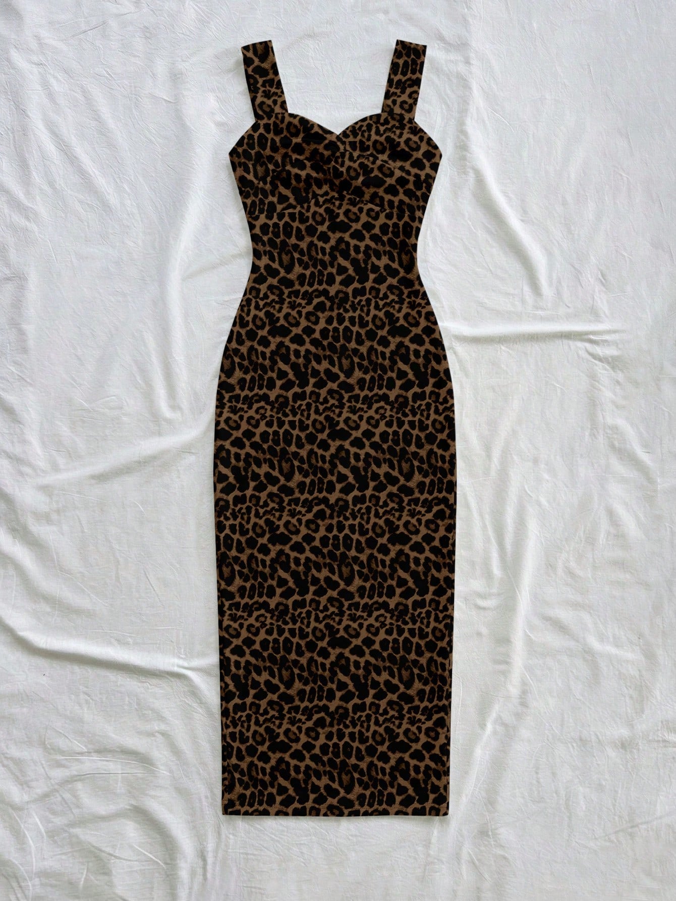 Soleia Women's Leopard Print Retro Elegant Pattern Sleeveless Midi Dress, Suitable For Outings, Vacations, Weddings, Parties, Birthdays
