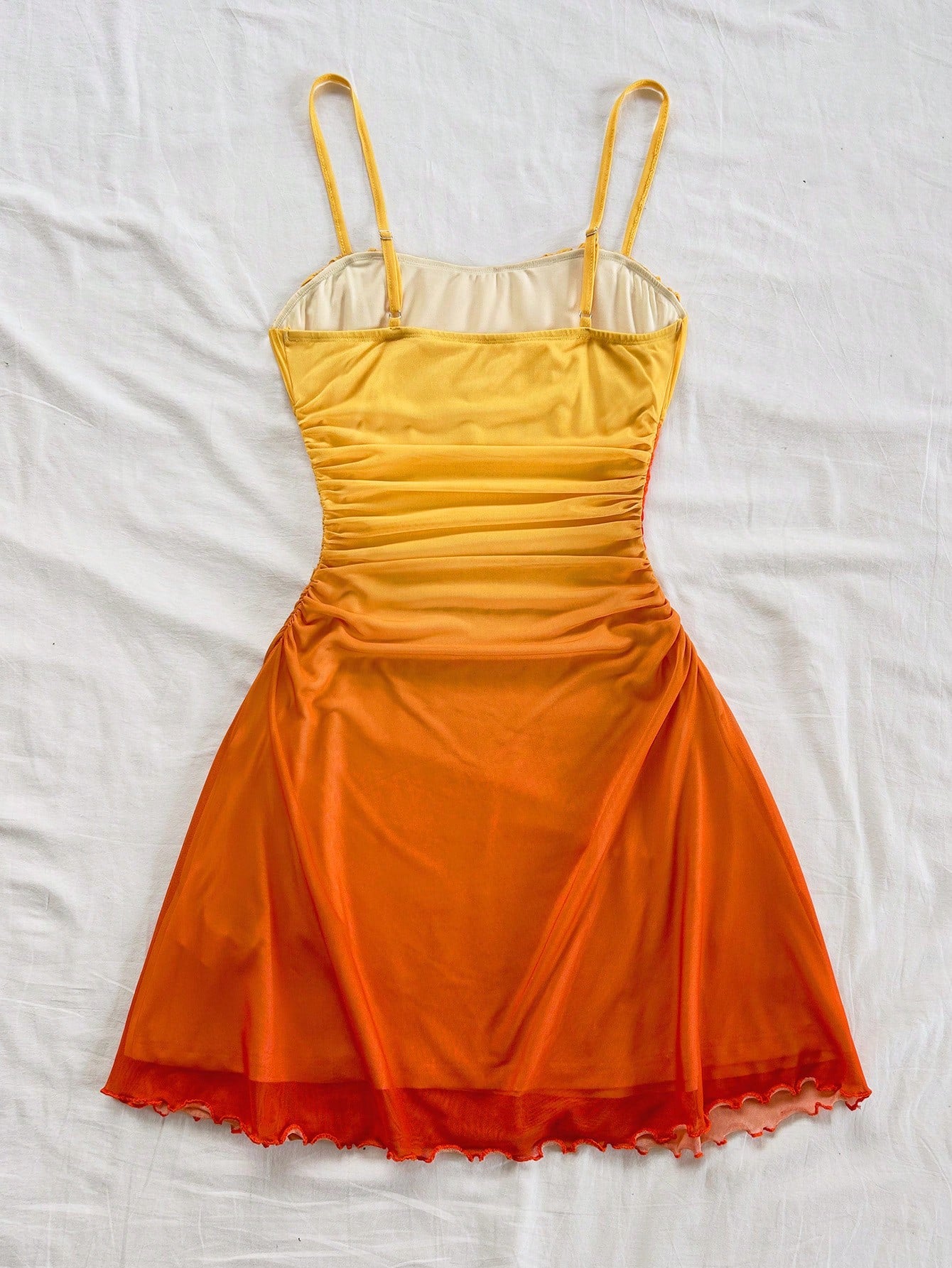 Soleia Women's Orange And Yellow,Casual Beach Wedding Guest Attire Graduation Brunch Elegant Tropical Mini Dress No Chest Padding