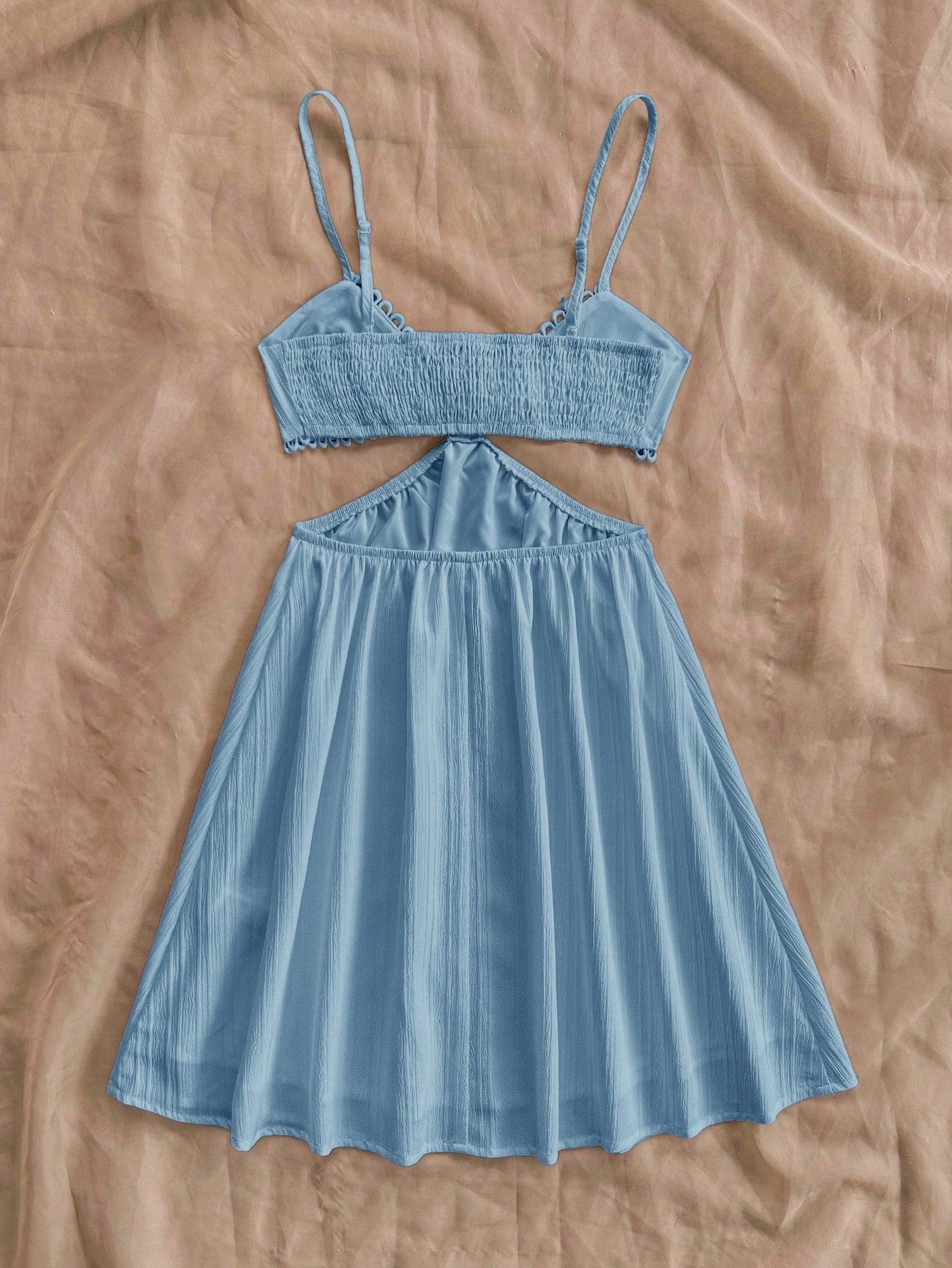 Soleia WYWH Women's White Hollowed Waist V-Neck Strappy Vacation Dress, Summer,Summer Dresses For Women Elegance No Chest Padding