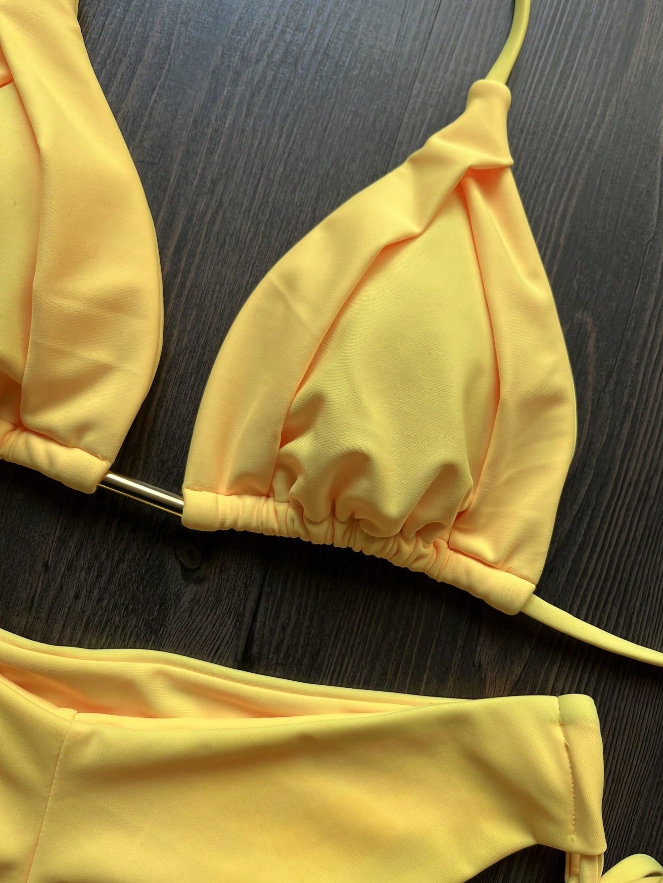 Solid Colored Bikini Summer Vacation Beach Yellow