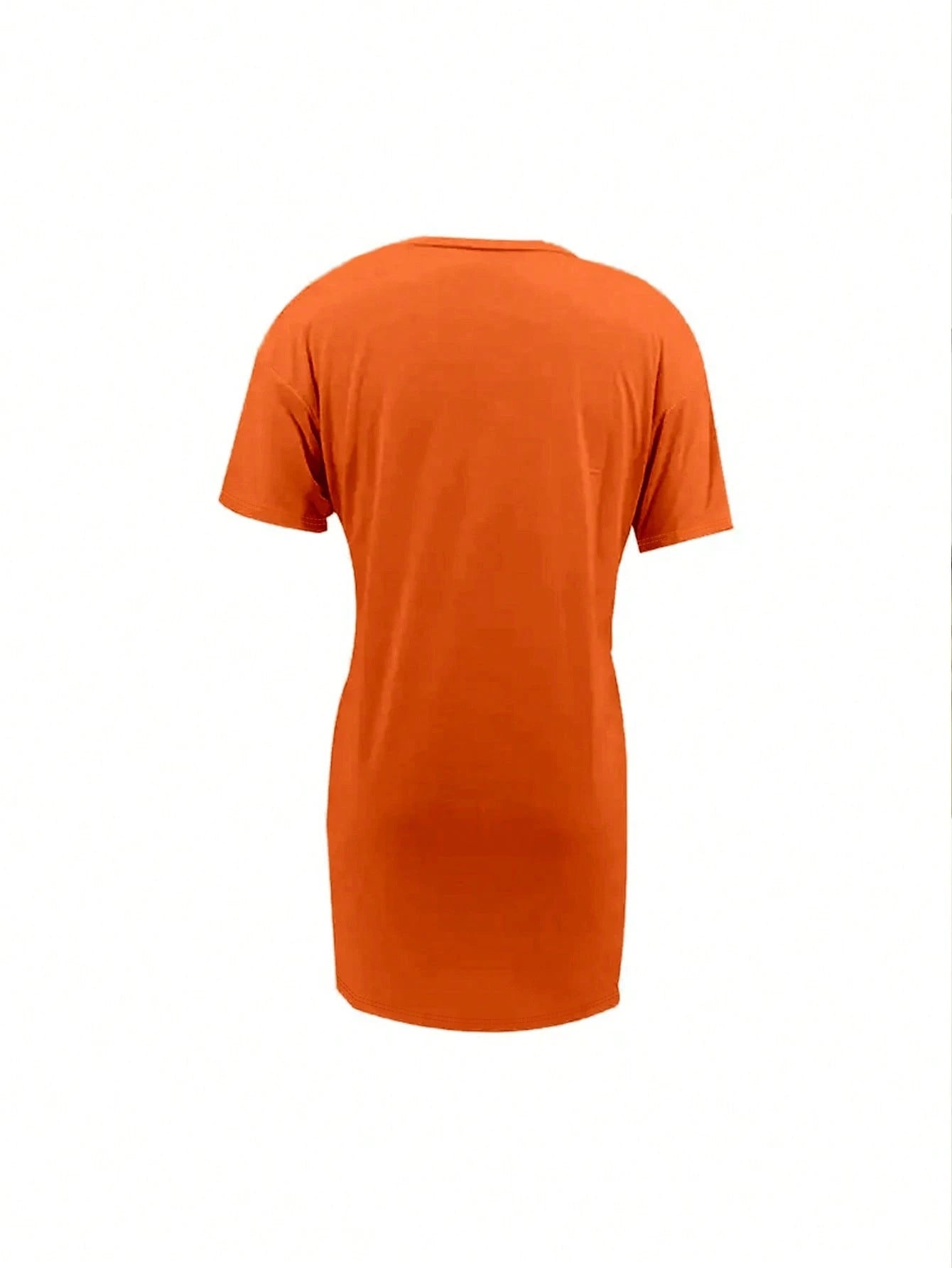 Solid Split Hem Short Sleeve Tee Dress