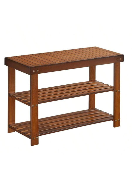 SONGMICS Shoe Rack Bench, 3-Tier Bamboo Shoe Storage Organizer, Entryway Bench, Holds Up To 286 Lb, 11.3 X 27.6 X 17.8 Inches, For Entryway Bathroom Bedroom, Black ULBS04H