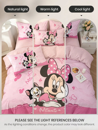 South Life 2/3pcs Disney Print Duvet Cover Set (1 Duvet Cover + 1/2 Pillowcases, No Fill), Soft Anti-Pilling, Suitable For Double/Full/Queen/Standard Bed, Multiple Sizes Available, Machine Washable, B