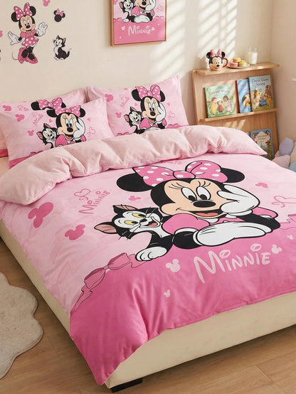 South Life 2/3pcs Disney Print Duvet Cover Set (1 Duvet Cover + 1/2 Pillowcases, No Fill), Soft Anti-Pilling, Suitable For Double/Full/Queen/Standard Bed, Multiple Sizes Available, Machine Washable, B