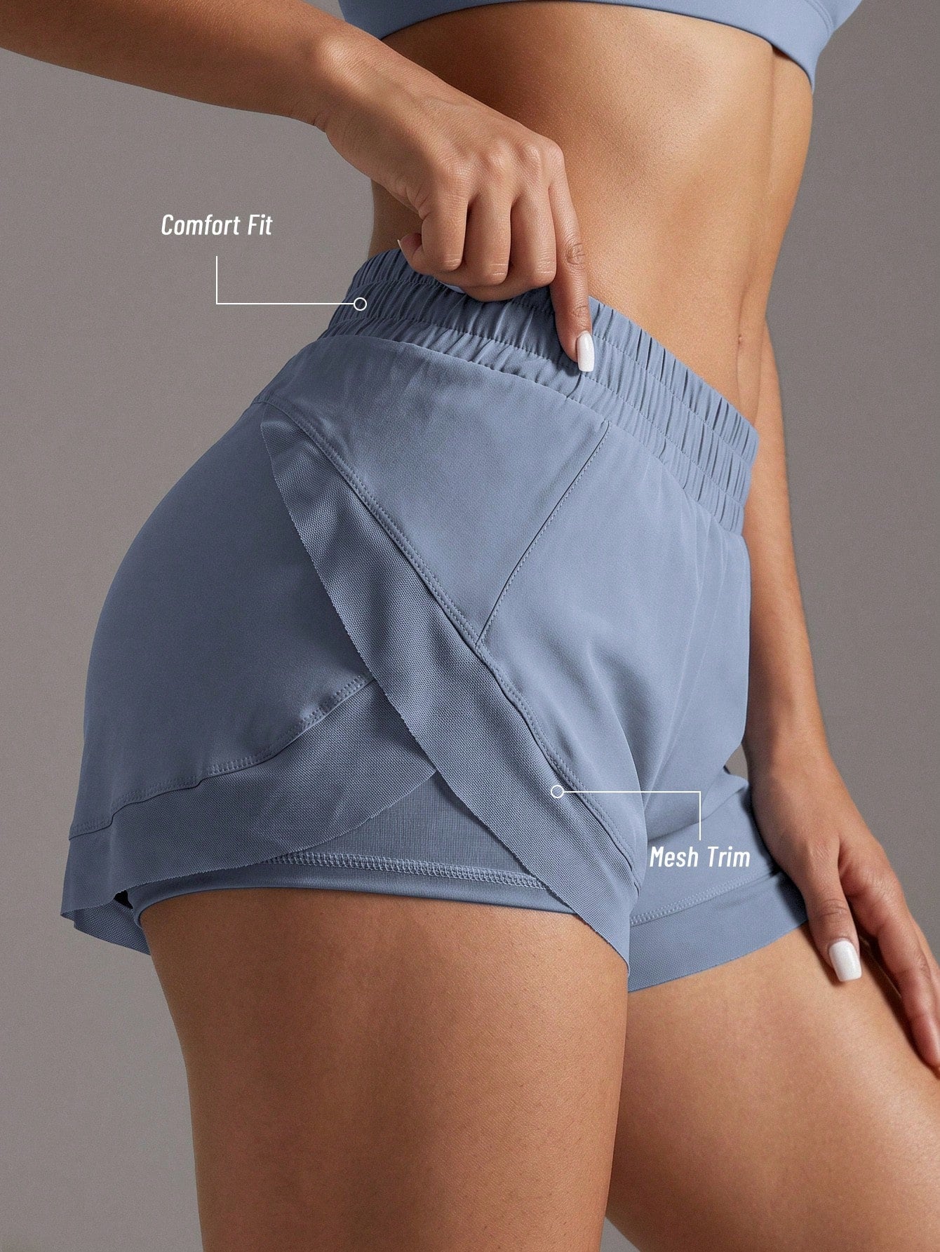 Soyun 1pc New Mesh + 2pcs Yoga Fitness Shorts With Built-In Pockets, Suitable For Daily Casual Outdoor Activities Sports Summer