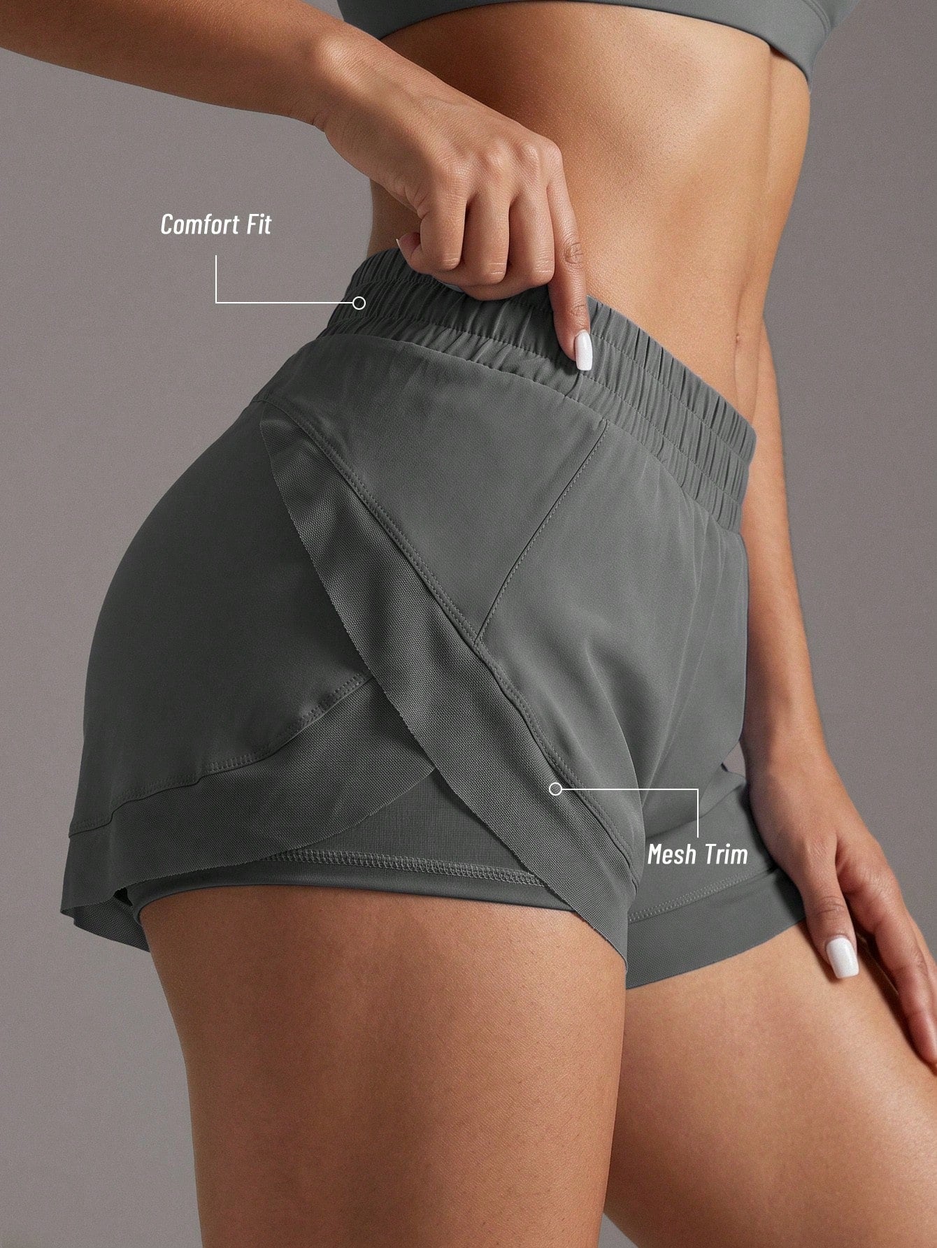 Soyun 1pc New Mesh + 2pcs Yoga Fitness Shorts With Built-In Pockets, Suitable For Daily Casual Outdoor Activities Sports Summer