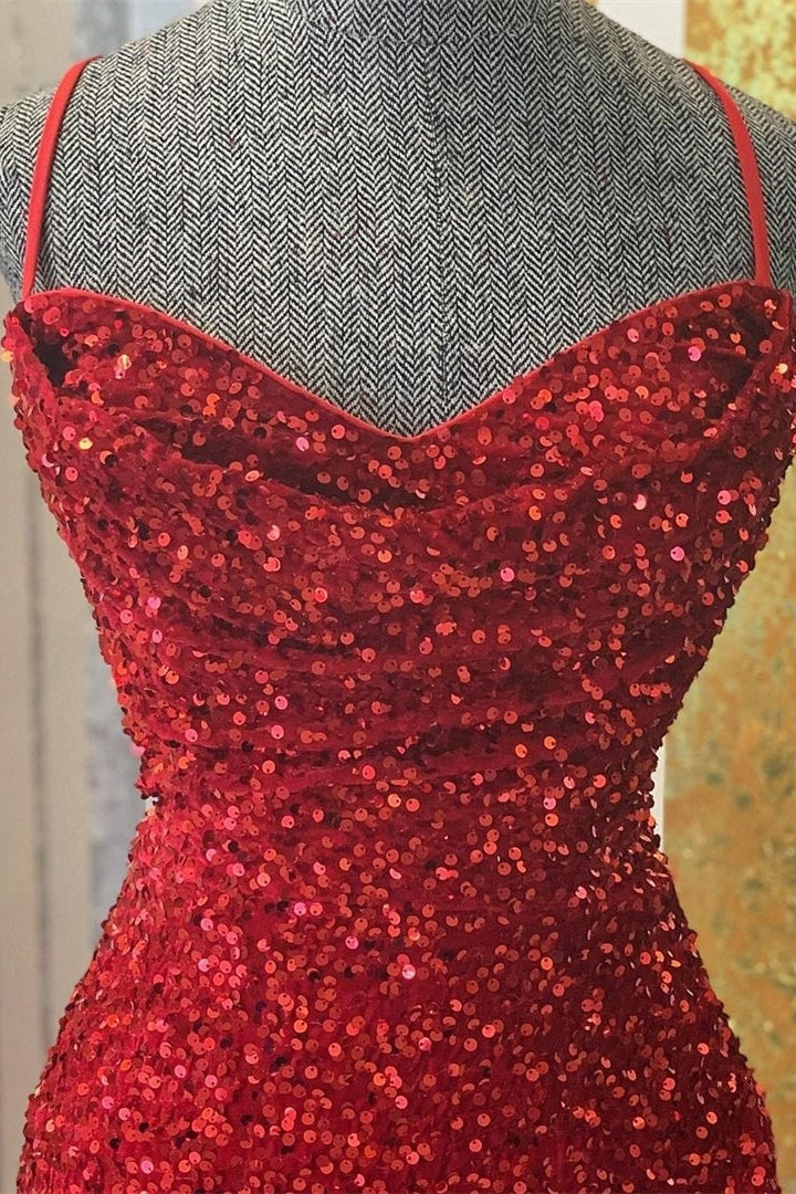 Sparkle Dark Green Sequin Mermaid Long Prom Dress
