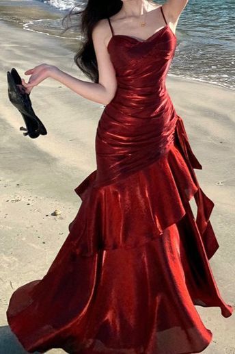 Sparkle Ruffle Party Dress Vintage Senior Prom Dresses Popular Slim Graduation Dresses,AST2320